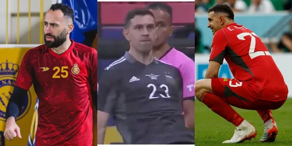 El arquero argentino recibió un golpe bajo de David Ospina