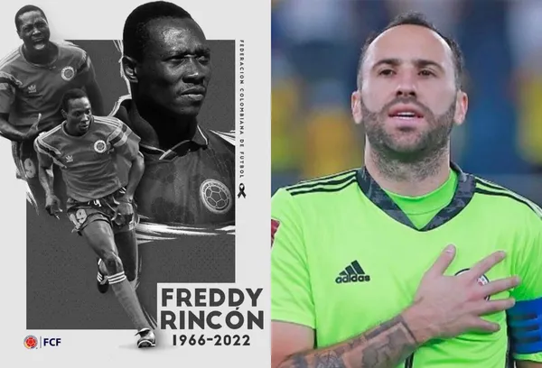 El arquero colombiano mandó un mensaje por la sensible pérdida de Freddy Rincón.