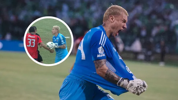 El arquero del DIM habló sobre el gesto a Viveros en el Clásico Paisa y le puso fin a la polémica. Foto: DIM y Captura de Win Sports