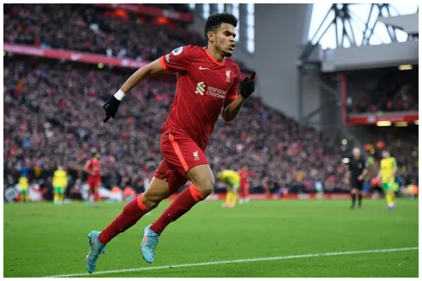 El atacante colombiano ingresó en el segundo tiempo en la victoria 2-1 de Liverpool ante Norwich en la FA Cup.