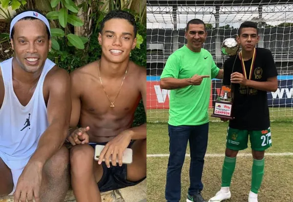 El brasileño Ronaldinho celebró el cumpleaños de su hijo y vale la pena recordar como juega el primogénito de Víctor Hugo Aristizábal.