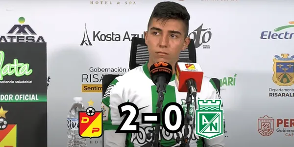 El canterano Samuel Velásquez fue el único jugador de Atlético Nacional que dio la cara después de la derrota contra el Pereira.