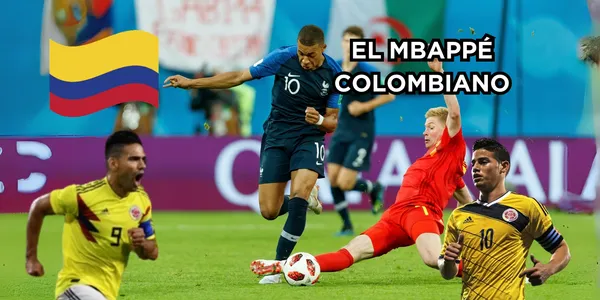 El colombiano crack como Mbappé. Foto de Mbappé tomada de OptaJean - @OptaJean en Twitter, fotos de James y Falcao de FCF Web Site.