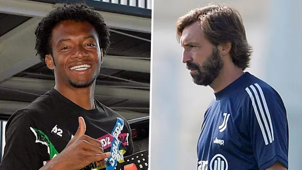 El colombiano está bajo la atenta mirada del crack italiano y mira lo que provocó que haga Cuadrado en pleno entrenamiento