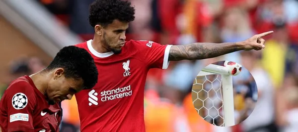 El colombiano estuvo muy cerca de anotar en el partido de Liverpool ante Union Saint Gilloise en Europa League