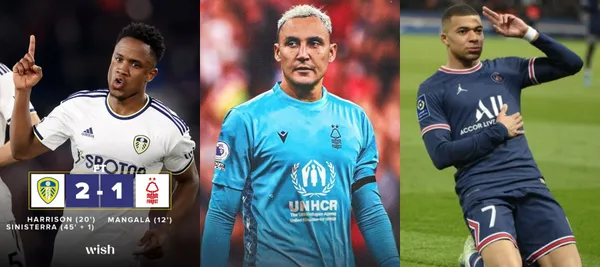 El colombiano fue la figura del partido entre Leeds y Nottingham Forest en Premier League