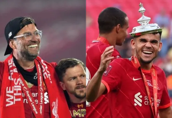 El colombiano fue protagonista de un hecho muy gracioso en la celebración de su nuevo título con el Liverpool.