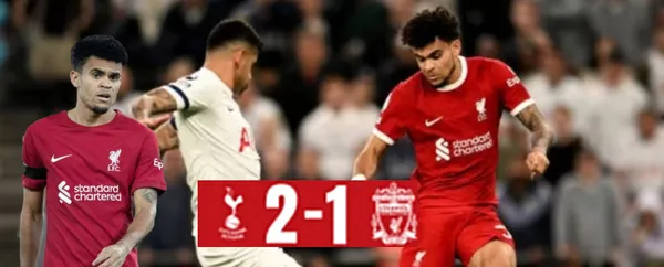 El colombiano fue sustituido en la segunda parte en la derrota 2-1 de Liverpool ante Tottenham
