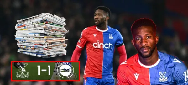 El colombiano fue titular en el empate 1-0 de Crystal Palace ante Brighton en la Premier League