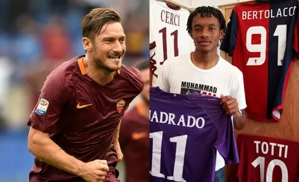 El colombiano ha tenido las camisetas de varias figuras y la de Francesco Totti es una de las que mas le costó; Cuadrado explicó lo que debió hacer para tenerla.
