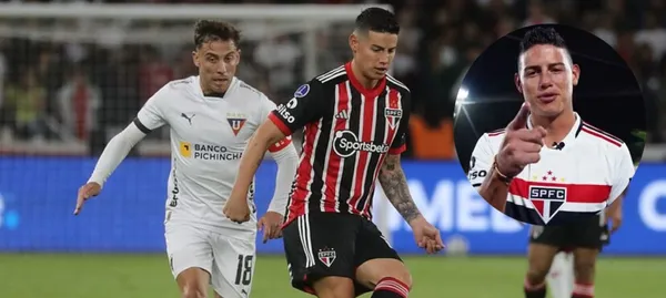 El colombiano ingresó en el segundo tiempo del partido de Sao Paulo ante Liga de Quito en Sudamericana