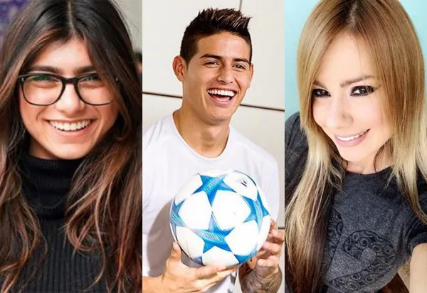 El colombiano James Rodríguez hace poco fue puesto en aprietos para elegir entre Mia Khalifa y Esperanza Gómez.