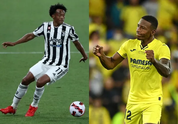El colombiano Juan Guillermo Cuadrado jugó en la Champions League y se vio con altos cruces contra su homólogo sudamericano Pervis Estupiñán.