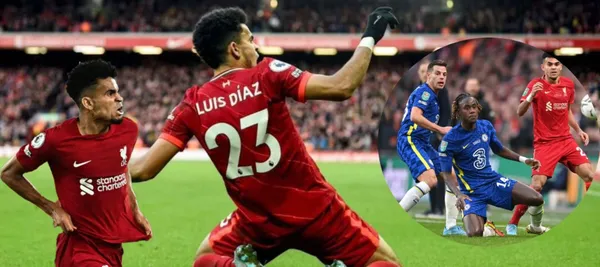 El colombiano le esta dando la ventaja a Liverpool ante Chelsea en Premier League