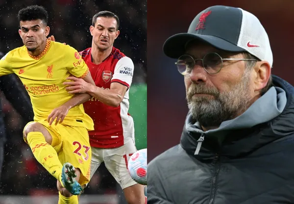 El colombiano Luis Díaz firmó un partido discreto contra el Arsenal y su entrenador lo sacó antes de finalizar el juego.