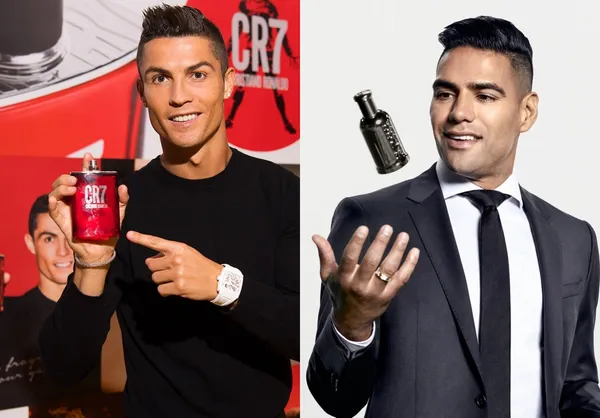 El colombiano Radamel Falcao no tendrá la fortuna de Cristiano Ronaldo, pero tiene el lujo de ser imagen de un perfume de altísima calidad.