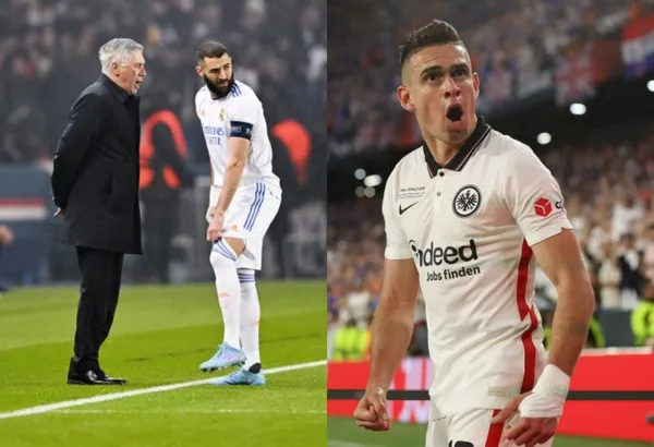 El colombiano Rafael Santos Borré calienta los motores para lo que será el duelo que tendrá contra el Real Madrid.