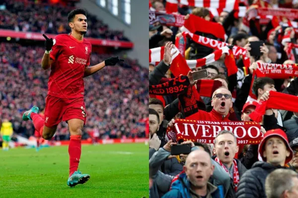 El colombiano reemplazó a Digo Jota para la segunda parte del partido de Liverpool ante Villarreal.