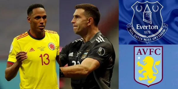 El colombiano Yerry Mina se reencontró con Emiliano Martínez de Aston Villa