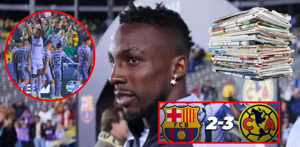 El delantero colombo mexicando marcó doblete con América de México vs FC Barcelona