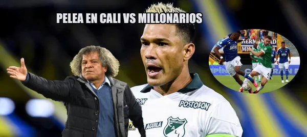 El delantero del cuadro azucarero armó una pelea en el partido del Deportivo Cali ante Millonarios