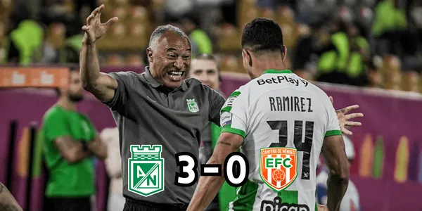 El delantero Eric Ramírez concretó un nuevo doblete con la camiseta de Atlético Nacional.