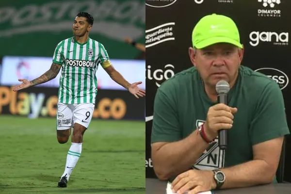 El delantero marcó doblete en la goleada 4-1 de Atlético Nacional ante Bucaramanga en la liga Betplay.