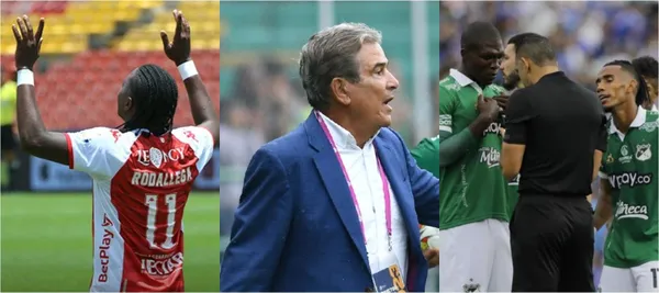 El delantero marcó doblete en la victoria de Independiente Santa Fe ante Deportivo Cali