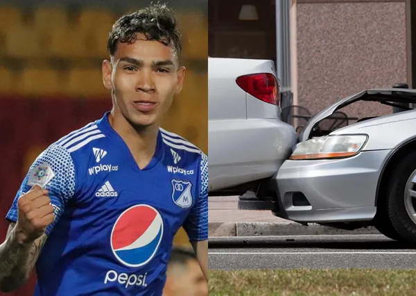 El delantero de Millonarios FC habría chocado su auto de lujo en la ciudad de Bogotá y fue mostrado en las redes sociales.