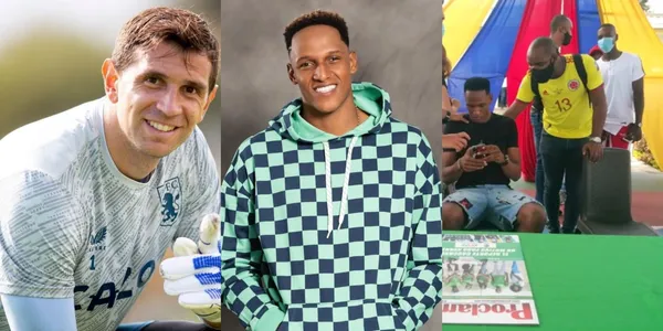 El Dibu Martínez pese al impasse que tuvo con Yerry Mina, el argentino sigue los pasos del colombiano con una peculiar actividad.