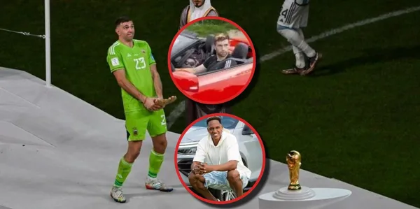 El Dibu Martínez presume un auto de lujo, todo lo contrario a Yerry Mina.