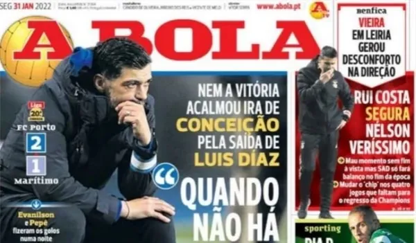 El director técnico del FC Porto, no pudo ocultar su descontento por la salida de su estrella el guajiro Luis Díaz a Inglaterra, dejo duras palabras a su club.