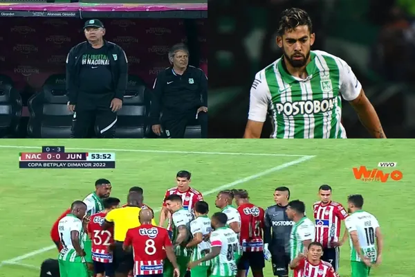 El entrenador de Atlético Nacional reaccionó a la irresponsable acción de Andrés Andrade.