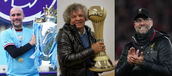 El entrenador celebra tras ganar la liga con Millonarios esta temporada ante Nacional