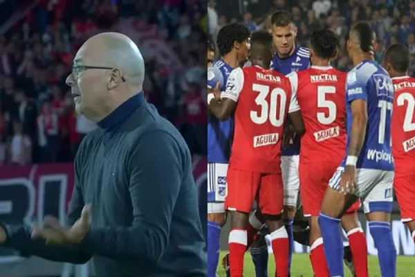 El entrenador tuvo una insólita acción en el partido entre Santa Fe y Millonarios