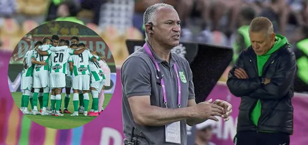 El entrenador William Amaral celebra por la victoria del verde ante América de Cali