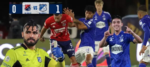 El equipo embajador está ganando parcialmente ante Independiente Medellín en el estadio Atanasio Girardot