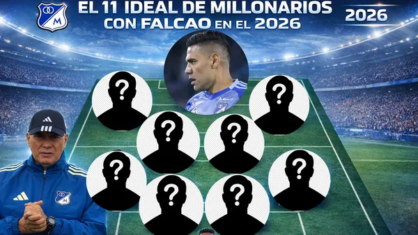 el equipo ideal de Millonarios, con Falcao, en el 2026