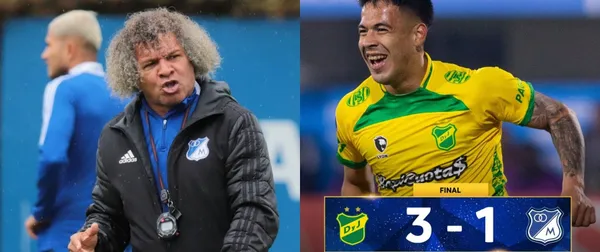 El equipo de Millonarios perdió por goleada ante Defensa y Justicia