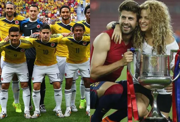 El español Gerard Piqué con su esposa la colombiana Shakira es un poco celoso, se presume que está atento con Teófilo Gutiérrez cuando este anda cerca, nada personal ambos jugadores se conocen.