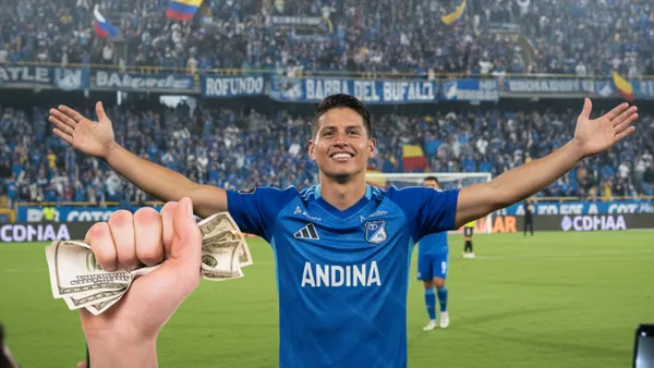 El grave problema que tendría James Rodíguez si ficha por Millomarios Foto: Creado con Gemini y Pexels