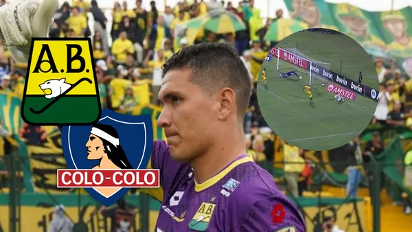 El grosero error de Aldair Quintana que le dio vida a Colo Colo Foto: Captura de ESPN, Escudoteca y AB