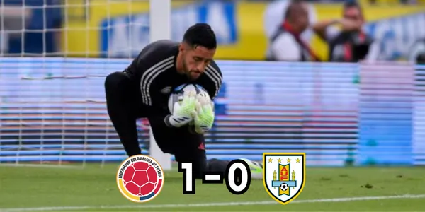 El guardameta Camilo Vargas, fue fundamental para el resultado parcial contra la Selección de Uruguay.