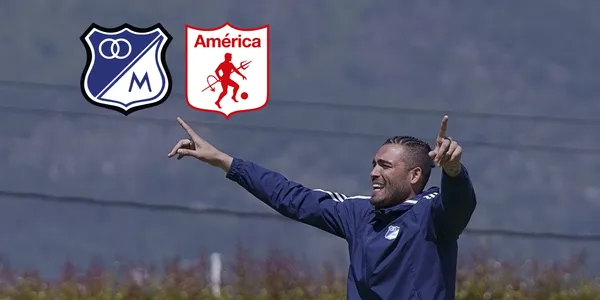 El guardameta mostró su habilidad con el balón. Foto de Montero de Millonarios FC en X @MillosFCoficial.