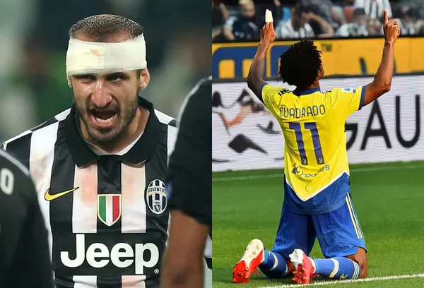 El italiano Chiellini se rindió a los pies de Juan Guillermo Cuadrado por su gol y su gesto lo dijo todo.