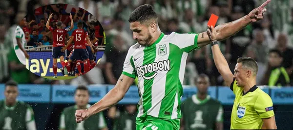 El jugador de Atlético Nacional en la segunda parte y se salvó de ser expulsado en el partido