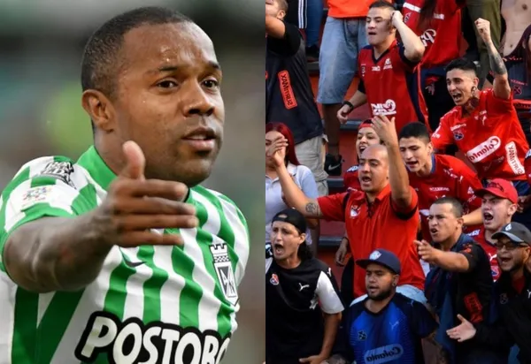 El jugador de Atlético Nacional tuvo que salir del partido en condiciones especiales por culpa de los hinchas del Deportivo Independiente Medellín.