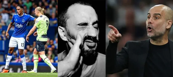 El jugador colombiano fue titular en la dura derrota 3-0 de Everton ante Manchester City