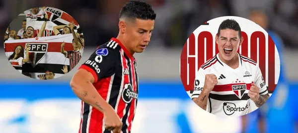 El jugador colombiano marcó su primer gol con la camiseta de Sao Paulo de Brasil