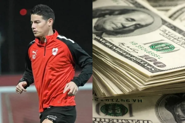 El jugador colombiano milita en el club Al Rayyan de Catar donde gana un millonario sueldo.